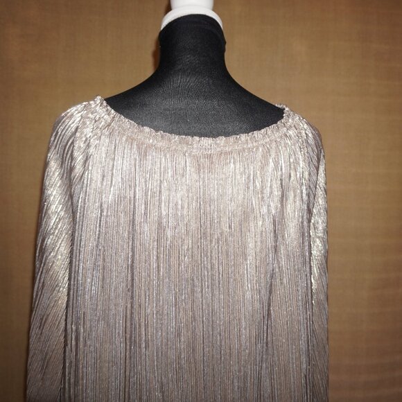 Ruby Rd. 1X Gold/Silver On/Off the Shoulder Tunic Blouse - Picture 3 of 4